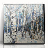 Modern Winter Birch Trees - Living Room Wall Art on Canvas