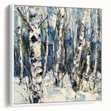 Modern Winter Birch Trees - Living Room Wall Art on Canvas