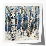 Modern Winter Birch Trees - Living Room Wall Art on Canvas