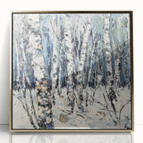 Winter Birch Forest - Modern Living Room Wall Art on Canvas