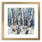 Winter Birch Tree Landscape - Modern Living Room Wall Art