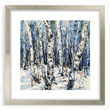 Winter Birch Tree Landscape - Modern Living Room Wall Art