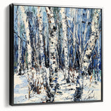 Winter Birch Tree Landscape - Modern Living Room Wall Art