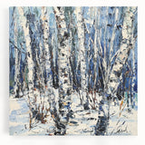 Winter Birch Tree Landscape - Modern Living Room Wall Art
