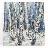 Winter Birch Tree Landscape - Modern Living Room Wall Art