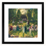 Impressionist Landscape with Tennis Scene - Vibrant Impressionism Wall Art