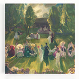 Impressionist Landscape with Tennis Scene - Vibrant Impressionism Wall Art