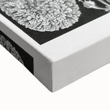 Modern Wall Art - Intricate Black-and-White Botanical Lichen Design
