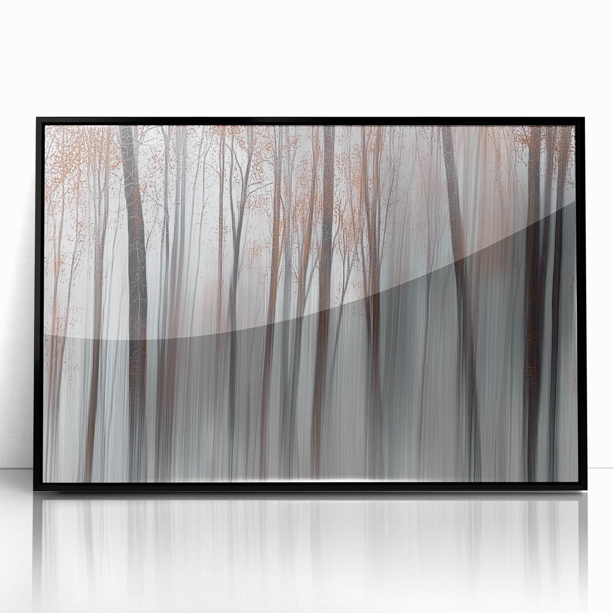 Misty Forest Blur – Dynamic Abstract Autumn Motion Wall Art