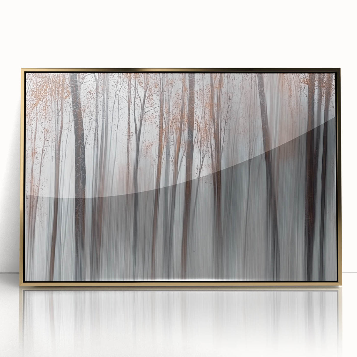 Misty Forest Blur – Dynamic Abstract Autumn Motion Wall Art