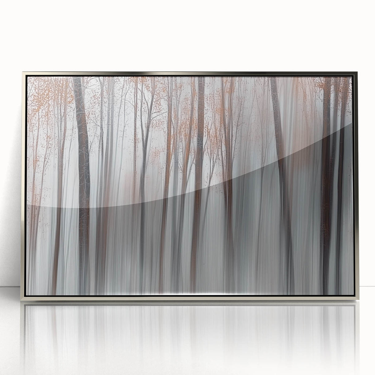 Misty Forest Blur – Dynamic Abstract Autumn Motion Wall Art
