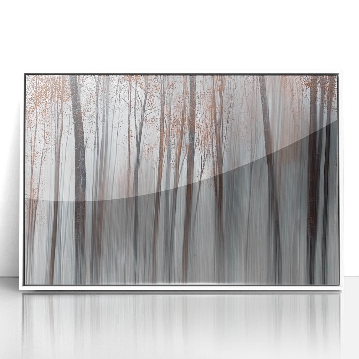 Misty Forest Blur – Dynamic Abstract Autumn Motion Wall Art