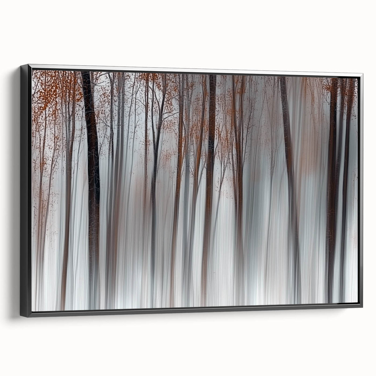 Misty Forest Blur – Dynamic Abstract Autumn Motion Wall Art