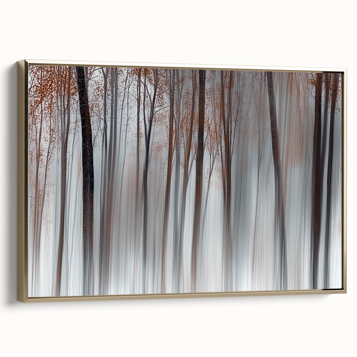 Misty Forest Blur – Dynamic Abstract Autumn Motion Wall Art