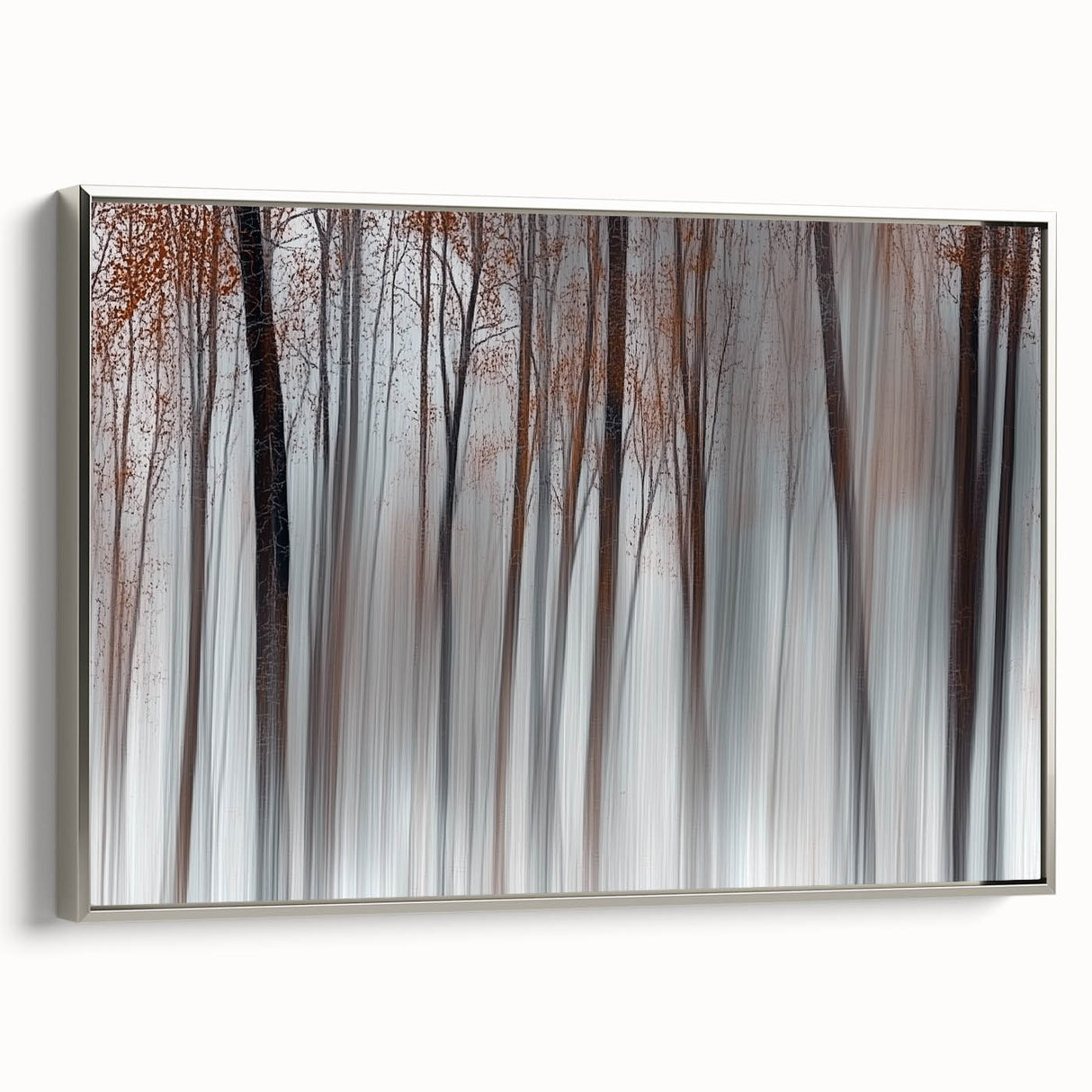 Misty Forest Blur – Dynamic Abstract Autumn Motion Wall Art