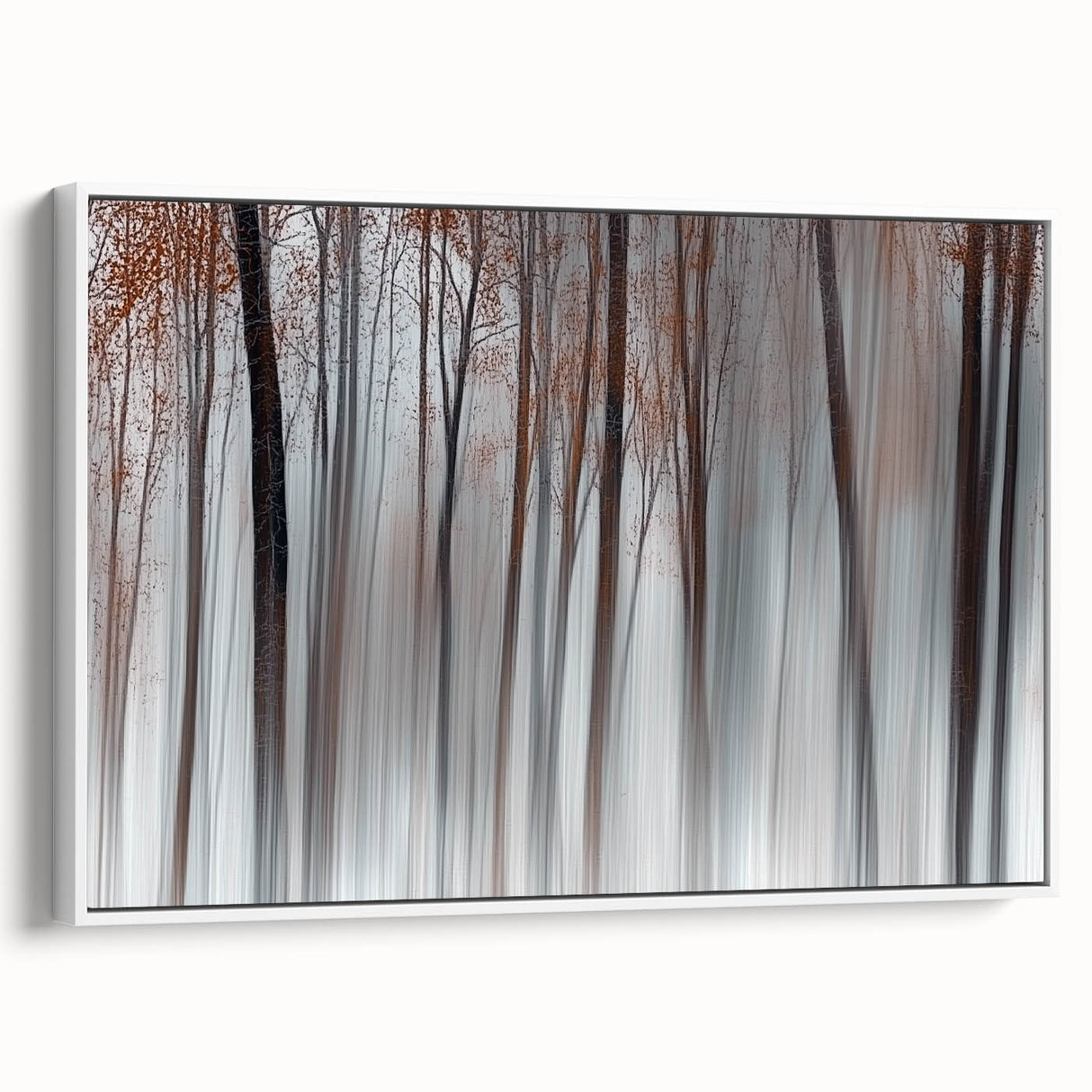 Misty Forest Blur – Dynamic Abstract Autumn Motion Wall Art