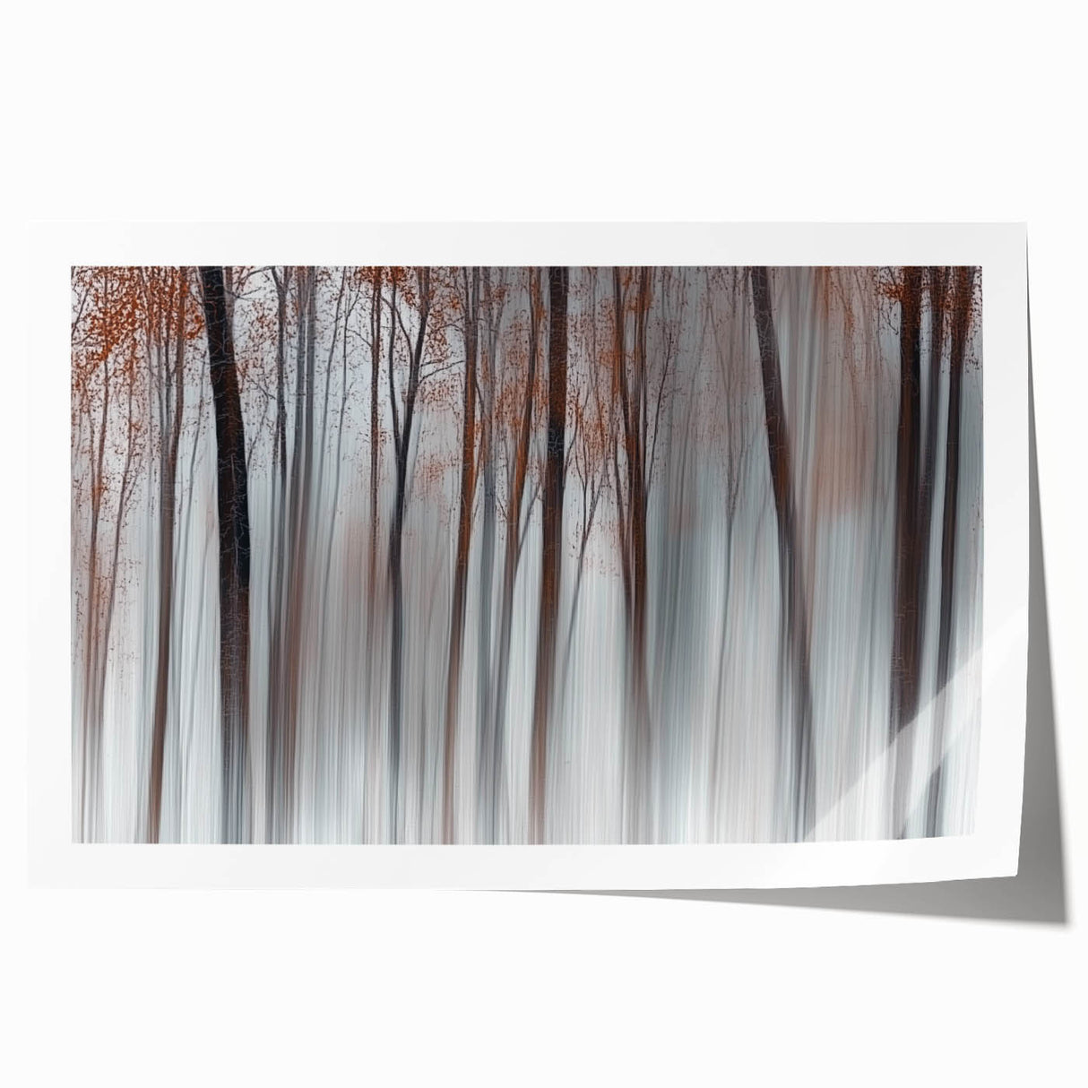 Misty Forest Blur – Dynamic Abstract Autumn Motion Wall Art