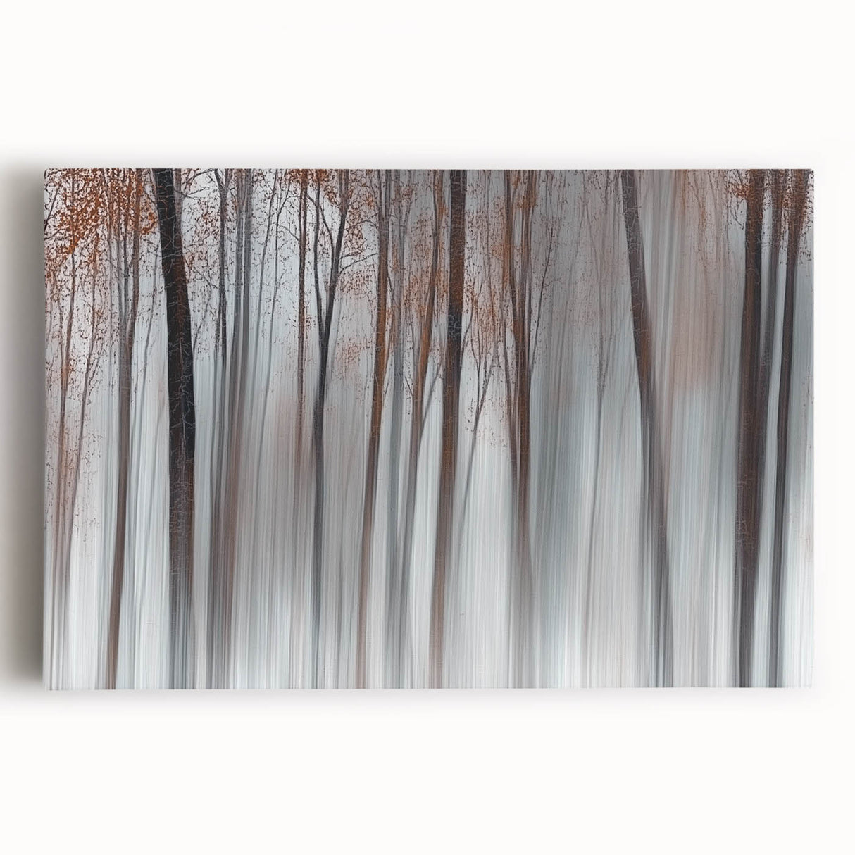 Misty Forest Blur – Dynamic Abstract Autumn Motion Wall Art