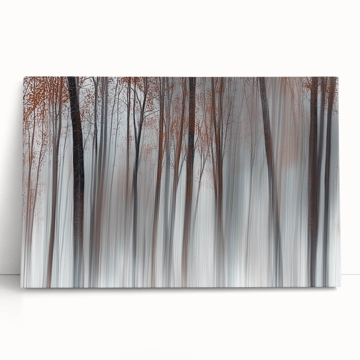 Misty Forest Blur – Dynamic Abstract Autumn Motion Wall Art