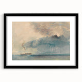 Romantic Art Prints: Paddle Steamer in a Storm - Historical Wall Art
