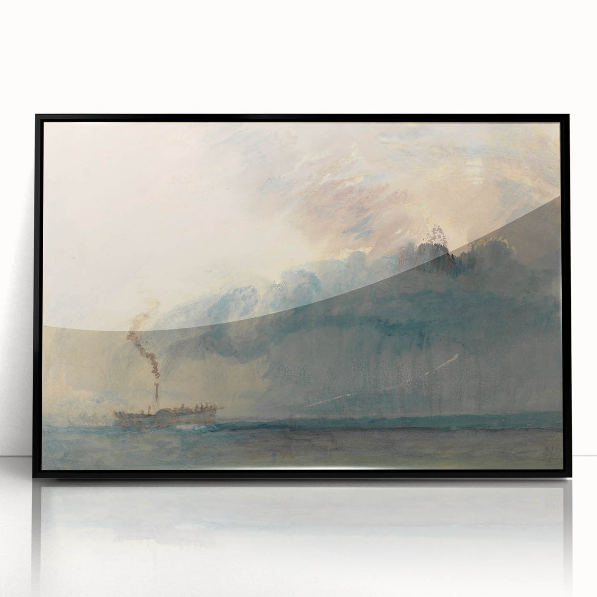 Romantic Art Prints: Paddle Steamer in a Storm - Historical Wall Art