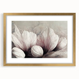 Blush Petal Serenity - Elegant Floral Living Room Wall Art