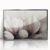 Blush Petal Serenity - Elegant Floral Living Room Wall Art