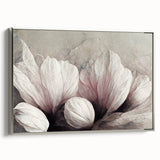 Blush Petal Serenity - Elegant Floral Living Room Wall Art