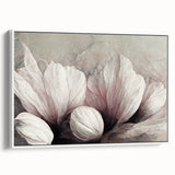 Blush Petal Serenity - Elegant Floral Living Room Wall Art