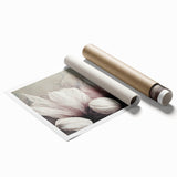 Blush Petal Serenity - Elegant Floral Living Room Wall Art