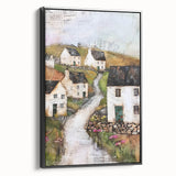 Framed abstract architecture wall art showcasing bold black lines and geometric shapes, perfect for modern home decor. Side view highlights its sleek design and sturdy frame.