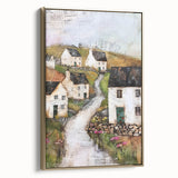 Framed abstract architecture wall art in gold tones, showcasing modern design elements. The piece adds elegance to any space, perfect for contemporary decor.