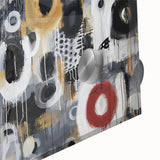 Close-up of a vibrant abstract geometric design on acrylic glass, showcasing vivid colors and intricate patterns, perfect for modern home decor or artistic display.