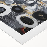 Abstract geometric rolled canvas artwork showcasing vibrant colors and intricate patterns, ideal for modern home decor. Perfectly packaged in a durable cardboard tube for safe delivery.