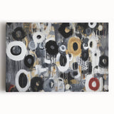 Abstract geometric stretched canvas artwork featuring vibrant colors and sharp angles, adding modern flair to any interior decor. Perfect for contemporary art enthusiasts.