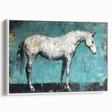 Framed canvas artwork showcasing a vibrant animal design, featuring intricate detailing and bold colors, displayed against a clean white background to enhance its visual appeal.