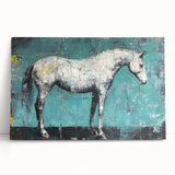 Colorful stretched canvas artwork depicting a variety of playful animals, showcasing vibrant colors and intricate designs, perfect for children's room decor or animal lovers.