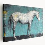Stretched canvas showcasing a vibrant animal-themed design in rich hues, featuring a side view that highlights its texture and depth, perfect for home decor.