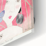 Charming Art Deco Wall Art - Femina Magazine Cover with Pink Curtains