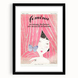 Charming Art Deco Wall Art - Femina Magazine Cover with Pink Curtains