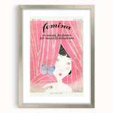 Charming Art Deco Wall Art - Femina Magazine Cover with Pink Curtains