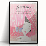 Charming Art Deco Wall Art - Femina Magazine Cover with Pink Curtains