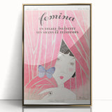 Charming Art Deco Wall Art - Femina Magazine Cover with Pink Curtains