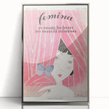 Charming Art Deco Wall Art - Femina Magazine Cover with Pink Curtains