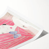 Charming Art Deco Wall Art - Femina Magazine Cover with Pink Curtains