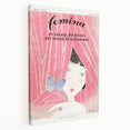 Charming Art Deco Wall Art - Femina Magazine Cover with Pink Curtains