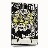 Dynamic Expressionist Dancers - Bold Yellow and Black Canvas Print