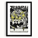 Dynamic Expressionist Dancers - Bold Yellow and Black Canvas Print