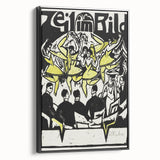 Dynamic Expressionist Dancers - Bold Yellow and Black Canvas Print