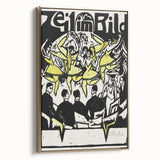 Dynamic Expressionist Dancers - Bold Yellow and Black Canvas Print